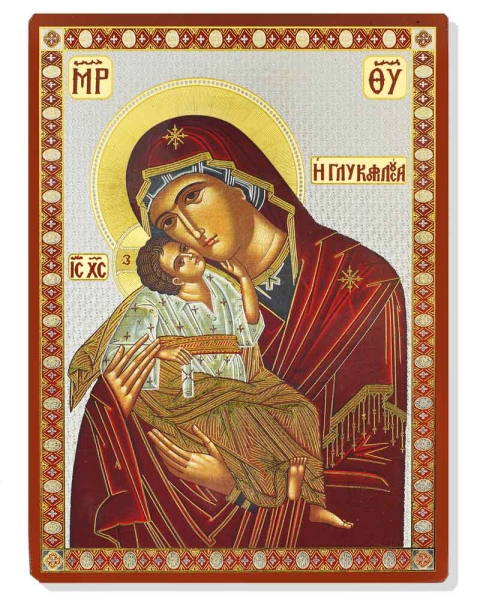 Ikone 15 x 20 cm cm, Madonna Glykophilousa